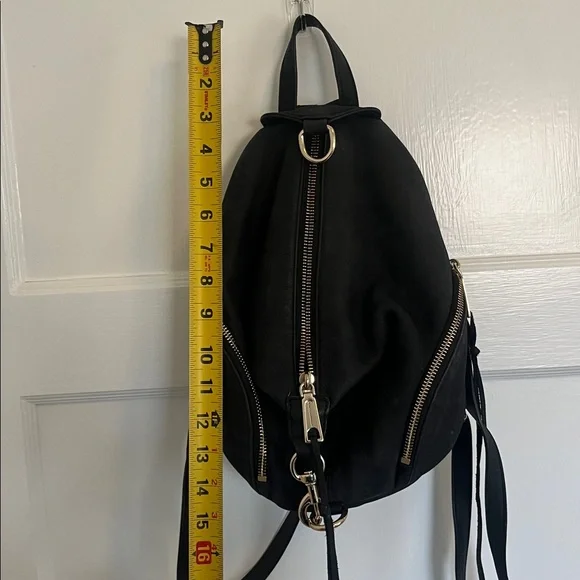 Rebecca Minkoff Julian backpack soft black suede leather and gold hardware - Picture 6 of 9